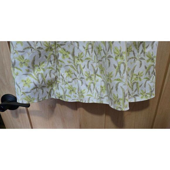 Gap Stretch Womens Floral A-Line Skirt White & Green Size 4 fairy core - Picture 4 of 8